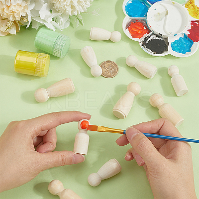 16Pcs 4 Styles Unfinished Wood Puppet WOOD-GF0002-32-1