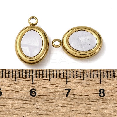 304 Stainless Steel Resin Pendants STAS-P406-15E-G-1