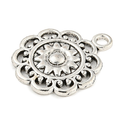 Flower Tibetan Style Alloy Pendants TIBE-5269-AS-LF-1