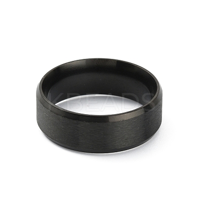 201 Stainless Steel Plain Band Ring for Men Women RJEW-WH0010-06F-MB-1
