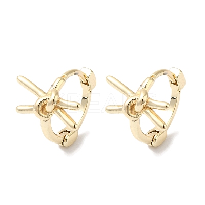 knot Brass Hoop Earrings for Women EJEW-U008-09G-1