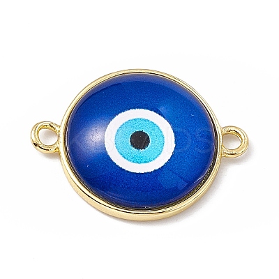 Evil Eye Resin Connector Charms KK-P224-01G-02-1