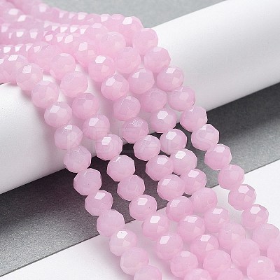 Baking Paint Imitation Jade Glass Bead Strands LS-DGLA-A034-J8MM-A26-1