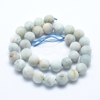 Natural Aquamarine Beads Strands X-G-E483-22-8mm-1