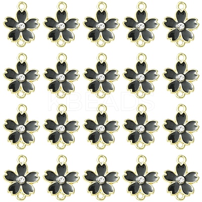 20Pcs Alloy Enamel 5-Petal Flower Connector Charms FIND-YW0009-33E-1