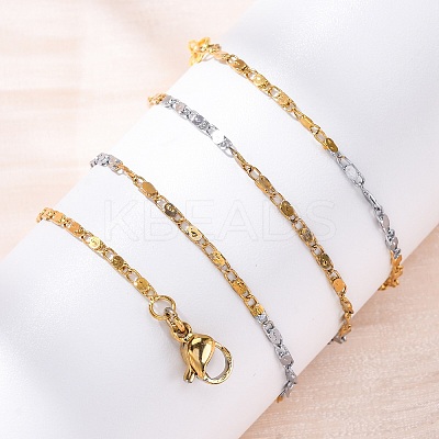 Brass Link Chain Necklaces for Women NJEW-D302-68G-1
