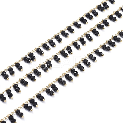 3.28 Feet Handmade Glass Beaded Chains X-CHC-I006-16J-1