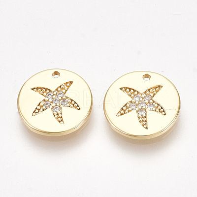 Brass Cubic Zirconia Charms KK-S350-274-1