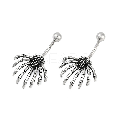 Spider 316 Surgical Stainless Steel Belly Button Rings EJEW-G416-06AS-1