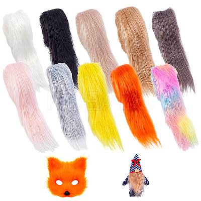 10Pcs 10 Colors Artificial Wool Fabric DIY-GA0008-83-1
