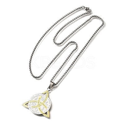 201 Stainless Steel Pendant Necklaces LS-NJEW-R019-01G&P-1