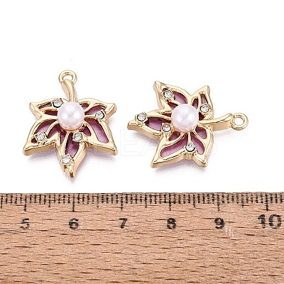 Alloy with ABS Imitation Pearl & Crystal Rhinestone & Acrylic Pendants PALLOY-Q466-04G-04-1