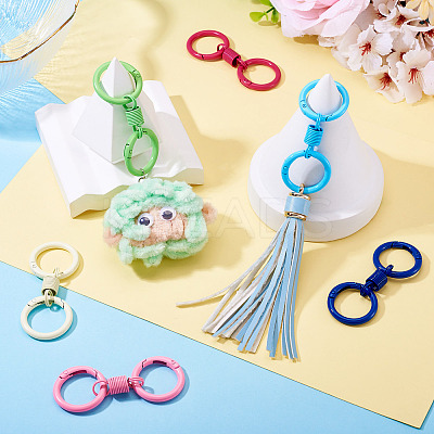 12Pcs 12 Colors Alloy Spring Gate Clasps FIND-TA0008-03-1