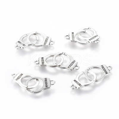 Tibetan Style Alloy Handcuff with Freedom Links connectors X-TIBE-S236-AS-LF-1