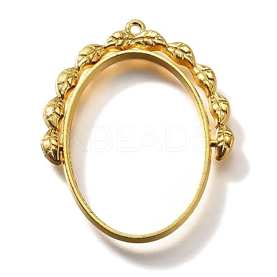 Rotatable Alloy Swivel Open Back Bezel Pendants PALLOY-I223-18G-1