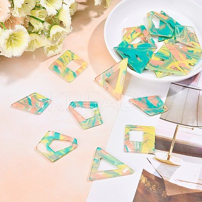 20Pcs 5 Style Acrylic Pendants MACR-SC0001-07-1