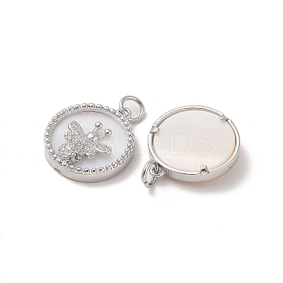 Brass Pendants Pave Shell KK-L208-73P-1