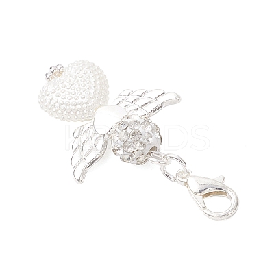 ABS Plastic Imitation Pearl Pendant Decorations HJEW-JM03510-02-1