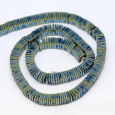 Electroplate Non-magnetic Synthetic Hematite Heishi Beads Strands G-J171A-4x4mm-04-1