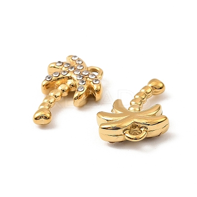 304 Stainless Steel with Crystal Rhinestone Charms STAS-G358-23G-1