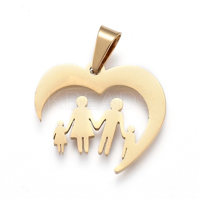 304 Stainless Steel Pendants STAS-G237-05G-1