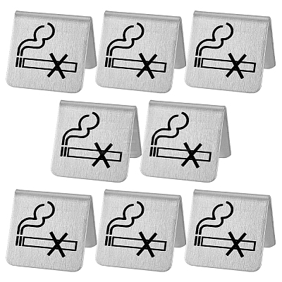 201 Stainless Steel Hotel Resturant Table No-Smoking Tent Sign AJEW-WH0258-965-1