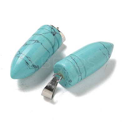 Synthetic Turquoise Pointed Pendants G-B127-18P-02-1