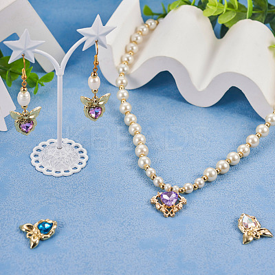 28Pcs 14 Styles Glass Rhinestone Pendants ALRI-TA0001-17-1