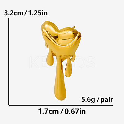 Stylish 304 Stainless Steel Heart-shaped Stud Earrings EM8076-2-1