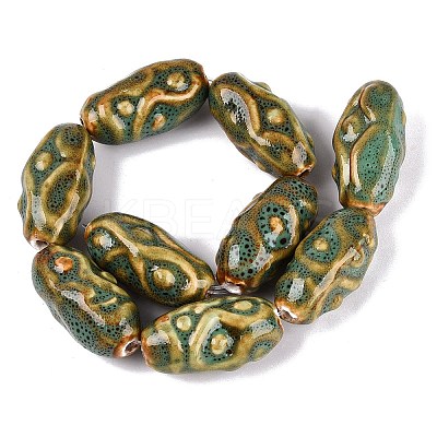 Vintage Handmade Porcelain Beads PORC-Q008-12B-1