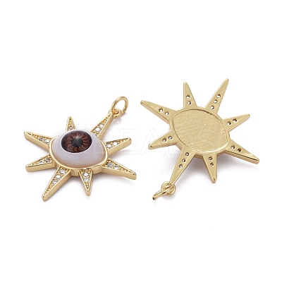 Brass Micro Pave Cubic Zirconia Pendants ZIRC-Z011-32C-1
