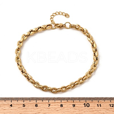 304 Stainless Steel Coffee Bean Chain Bracelets for Women BJEW-B140-01B-G-1