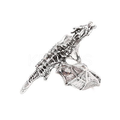 Dragon Alloy Open Cuff Rings for Women Men LS-RJEW-A045-02AS-1