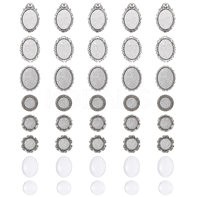 5Pcs Vintage Tibetan Alloy Brooch Cabochon Bezel Settings FIND-YW0009-70-1