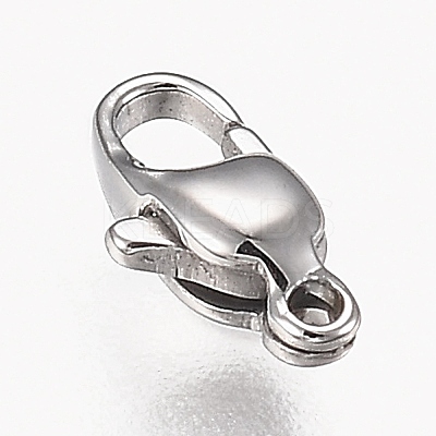 Tarnish Resistant Polished 316 Surgical Stainless Steel Lobster Claw Clasps X-STAS-Z013-12P-1