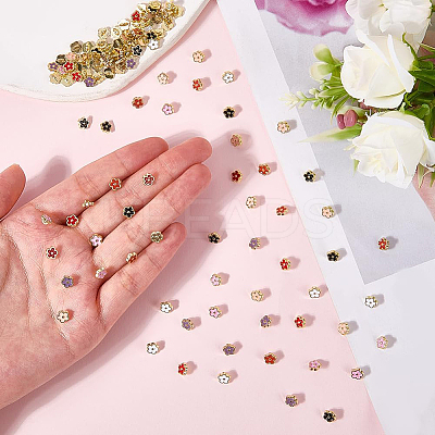 140Pcs 7 Colors Alloy Enamel Buttons FIND-GF0008-29-1