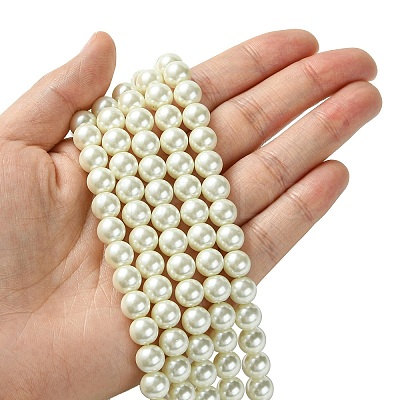 Eco-Friendly Dyed Glass Pearl Round Beads Strands HY-A002-8mm-RB011-1