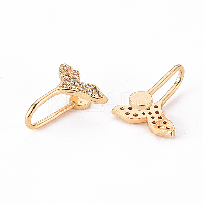 Brass Micro Pave Clear Cubic Zirconia Cuff Earrings EJEW-Q703-002-NF-1