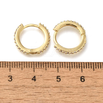 Rack Plating Brass Micro Pave Cubic Zirconia Hoop Earrings EJEW-H143-15G-01-1