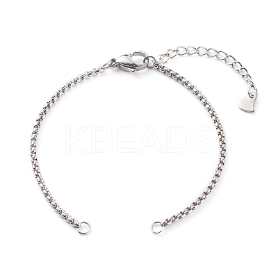 Tarnish Resistant 304 Stainless Steel Box Chain Bracelet Making Sets AJEW-JB00942-1