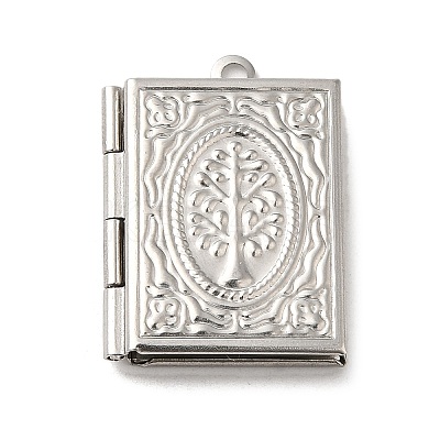 Tarnish Resistant 304 Stainless Steel Locket Pendants STAS-Q300-01C-P-1