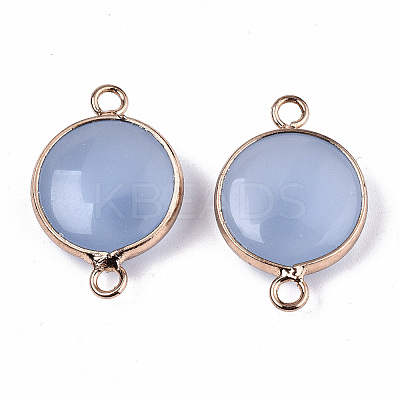 Imitation Jade Glass Links Connectors GLAA-N040-010-1