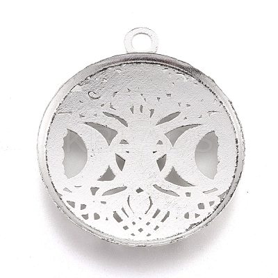 Tibetan Style Hollow Alloy Pendants TIBEP-F075-01AS-RS-1