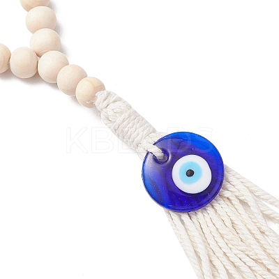 Wood Beads Hanging Ornaments HJEW-JM03312-01-1