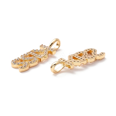 Brass Micro Pave Clear Cubic Zirconia Pendants ZIRC-Z019-26G-NR-1