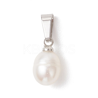 Natural Cultured Freshwater Pearl Rice Charms PALLOY-JF04961-1