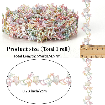 5 Yards Flower Polyester Lace Ribbon OCOR-GF0004-95A-1