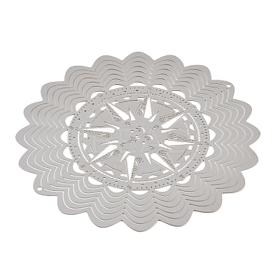 201 Stainless Steel 3D Rotating Hanging Wind Spinner STAS-B122-01P-06-1