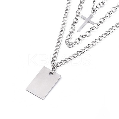Non-Tarnish 304 Stainless Steel Pendant Necklaces Sets NJEW-JN02525-1