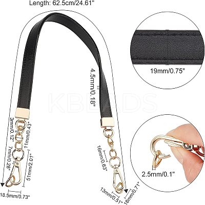 Imitation Leather Bag Handles FIND-WH0070-08D-1